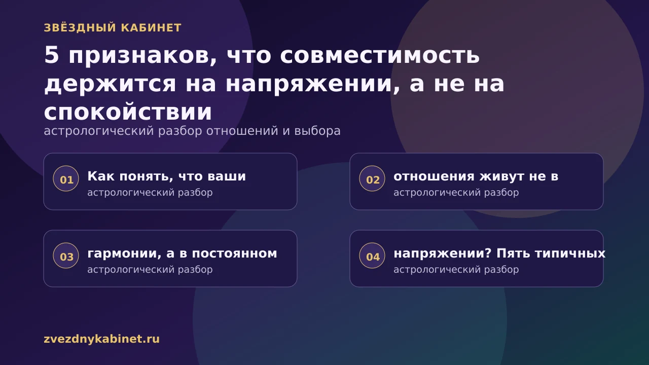 5 признаков, что совместимость держится на напряжении, а не на спокойствии
