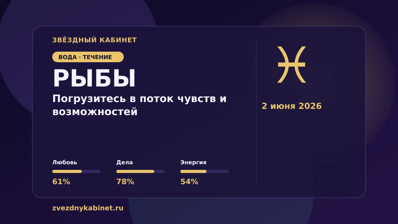 Рыбы, погрузитесь в поток чувств и возможностей: гороскоп на 2 июня 2026