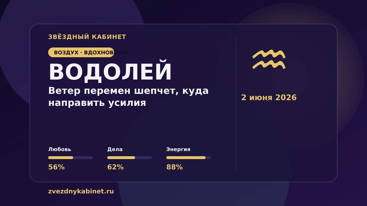 Водолей, ветер перемен шепчет, куда направить усилия: гороскоп на 2 июня 2026
