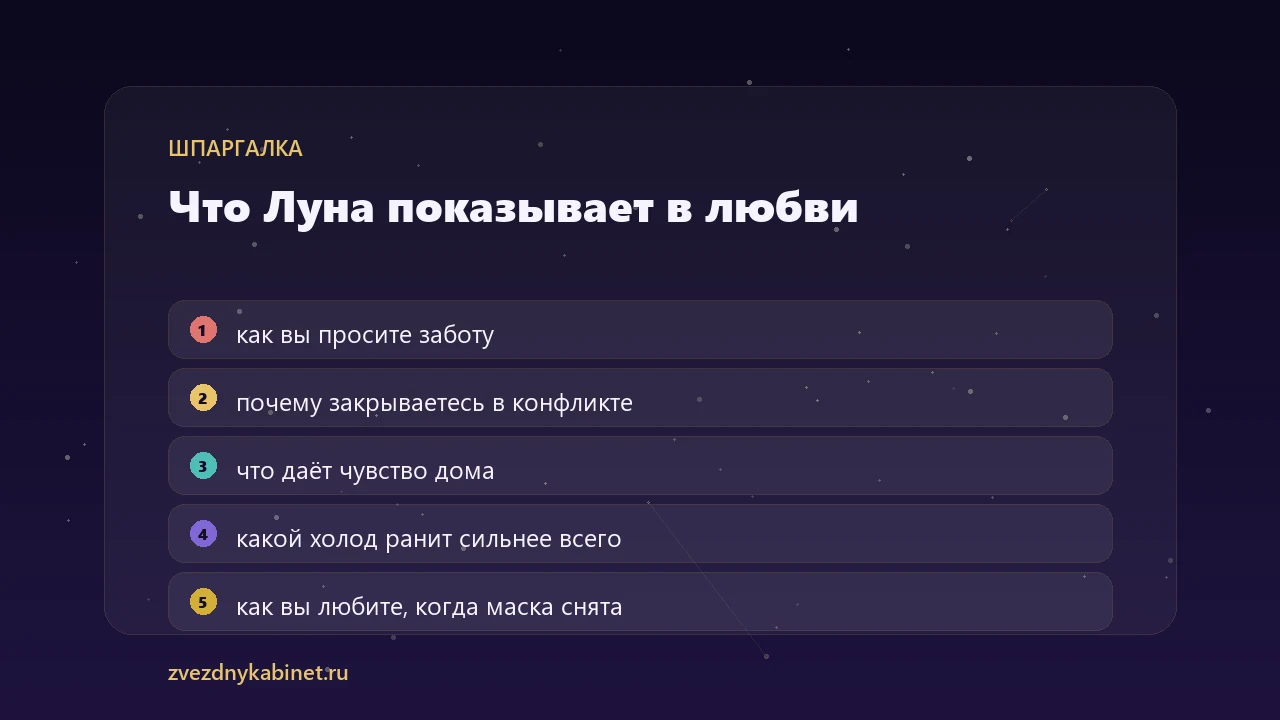 Инфографика: что Луна показывает в любви